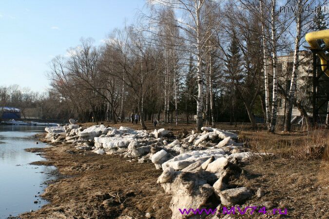Река Сим после ледохода. Аша, Челябинская область